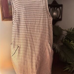 LOFT Black & White Textured Shift Dress - Size L